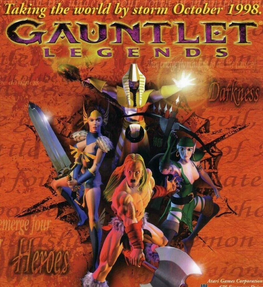 Gauntlet Legends Arcade FLYER Original 1998 Video Game Artwork UNUSED